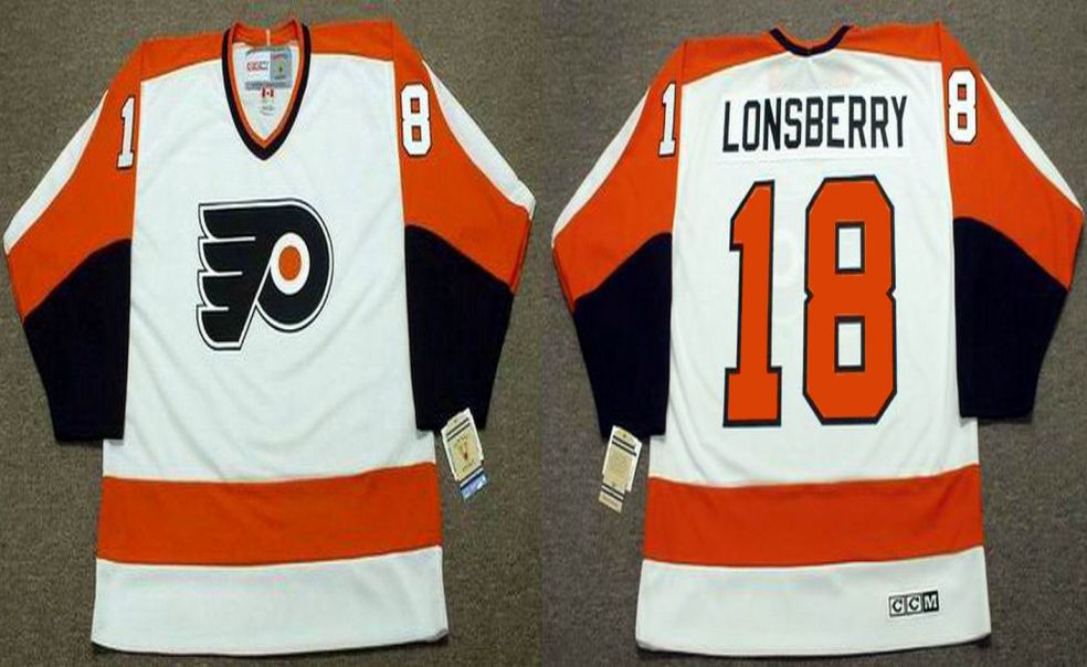 2019 Men Philadelphia Flyers #18 Lonsberry White CCM NHL jerseys